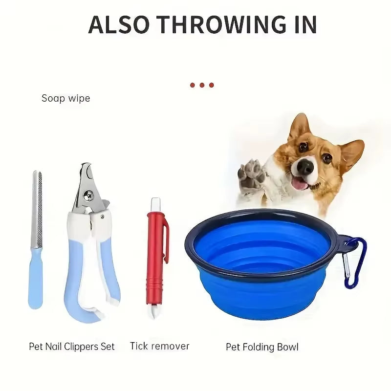Compact Pet First Aid Kit for Dogs and Cats - Emergency Supplies, Camping and Backpacks