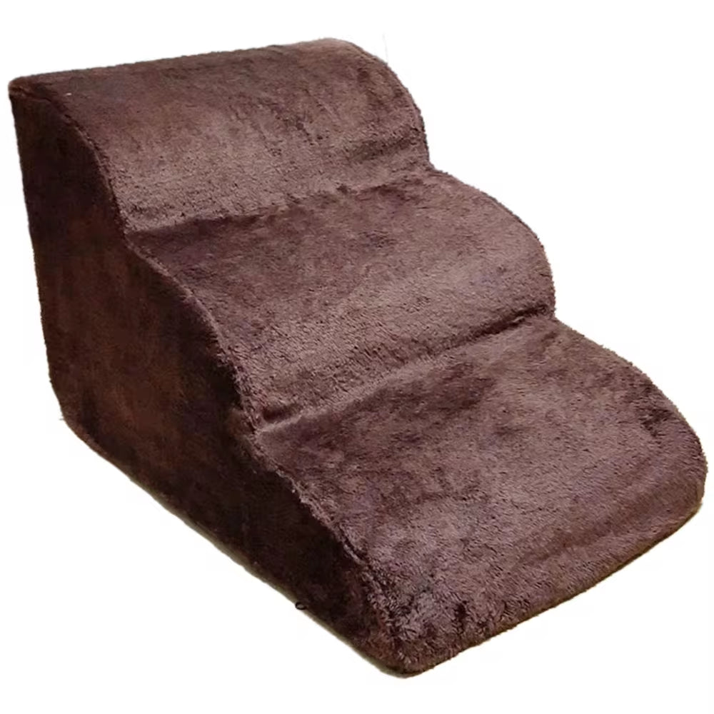 Brown Grey Pet Stairs, Non-Slip, Portable & Washable for Injured or Elderly Pets