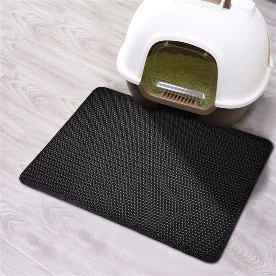 Black Honeycomb mesh layered Cat Litter Mat, Water, Urine & Skid Proof