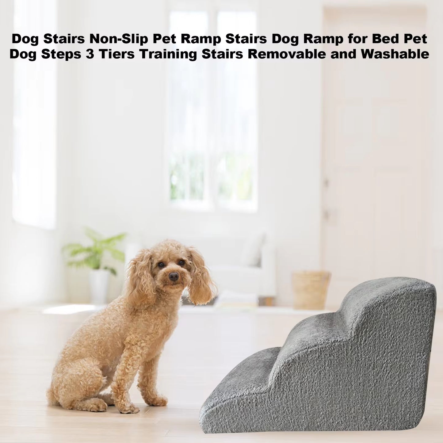 3 Tiers High Friction so pets will not slip down the Pet stairs.