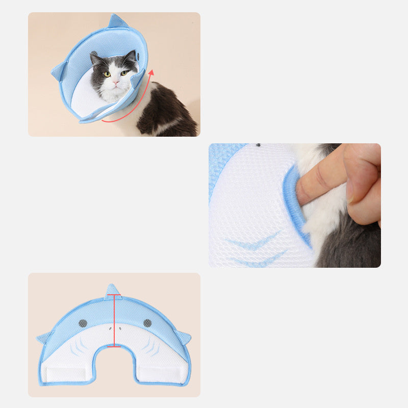 Cute shark shape Soft Cat Recovery Collar