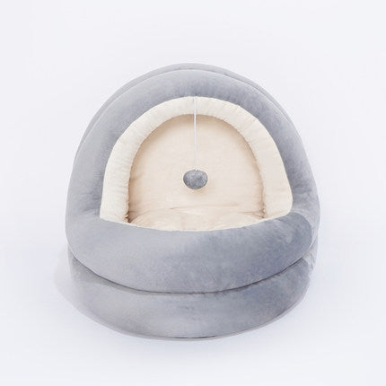 Beige Grey cat bed