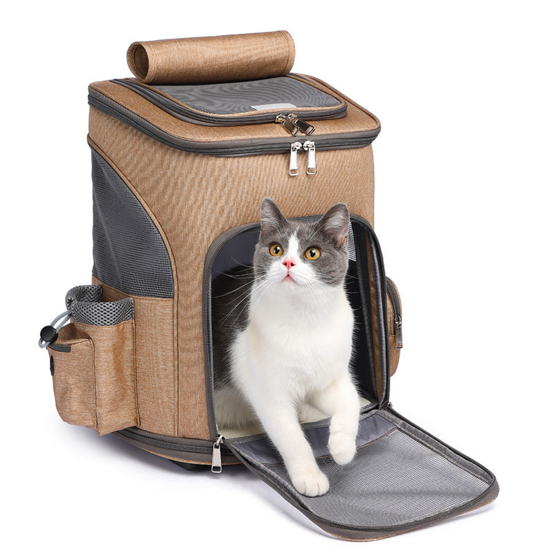 Cat Door Opening of the Portable Folding Pet Trolley Backpack