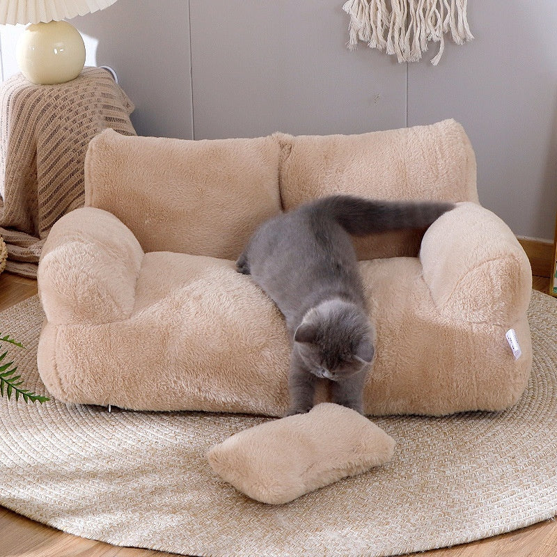 Mousse Coffee Luxury Cat Sofa Bed with Cat