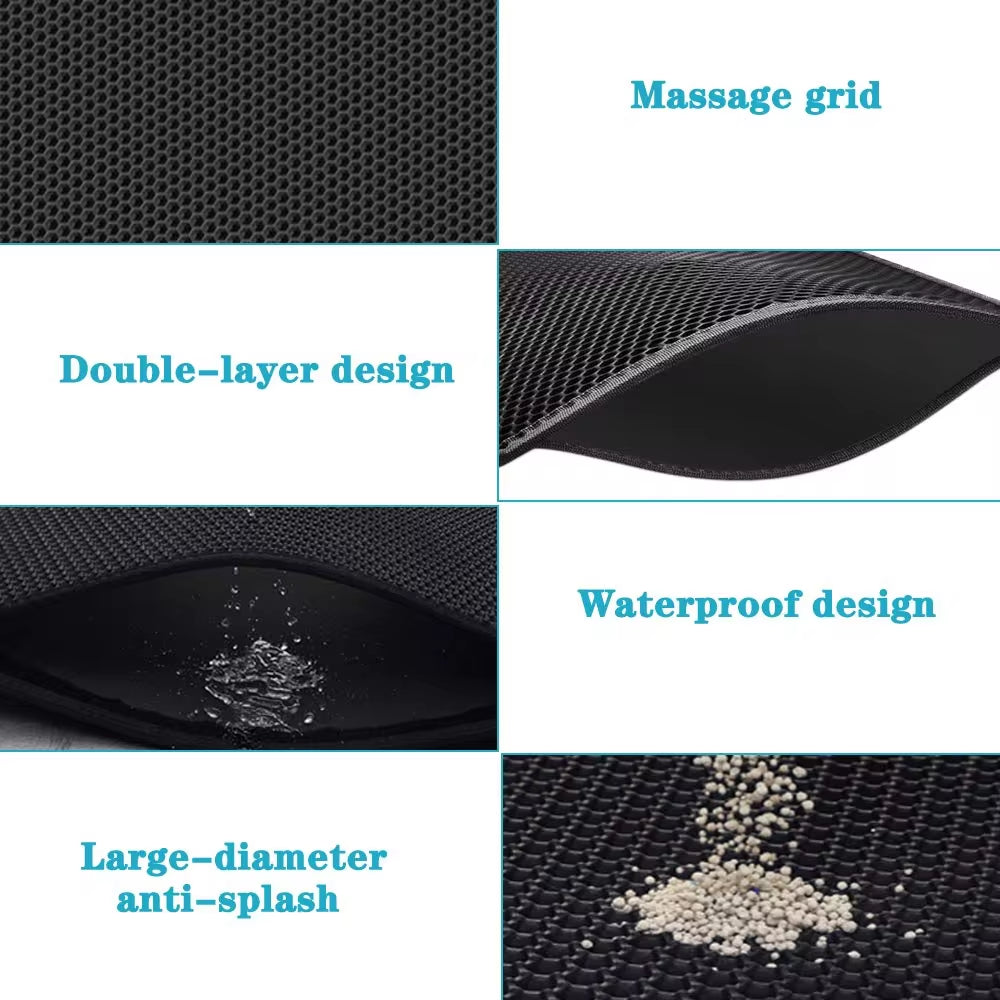 Waterproof Urine Proof Kitty Litter Mat Honeycomb Double Layer Litter Box Mat Skidproof Soft EVA