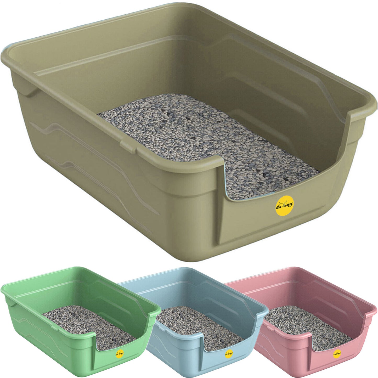 Large High Sided Cat Litter Box Colour Range