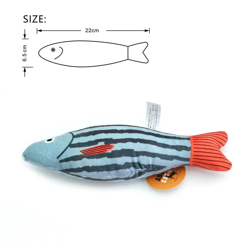 Blue & Red - 3D Simulation Fish Cat Toy with Catnip