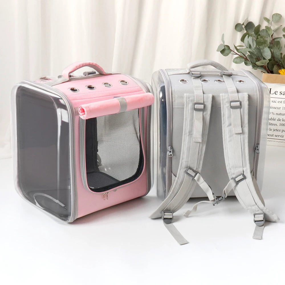 Pink Pet Cat Carrier Backpack Breathable Cat Travel Outdoor Shoulder Bag Pet Supplies