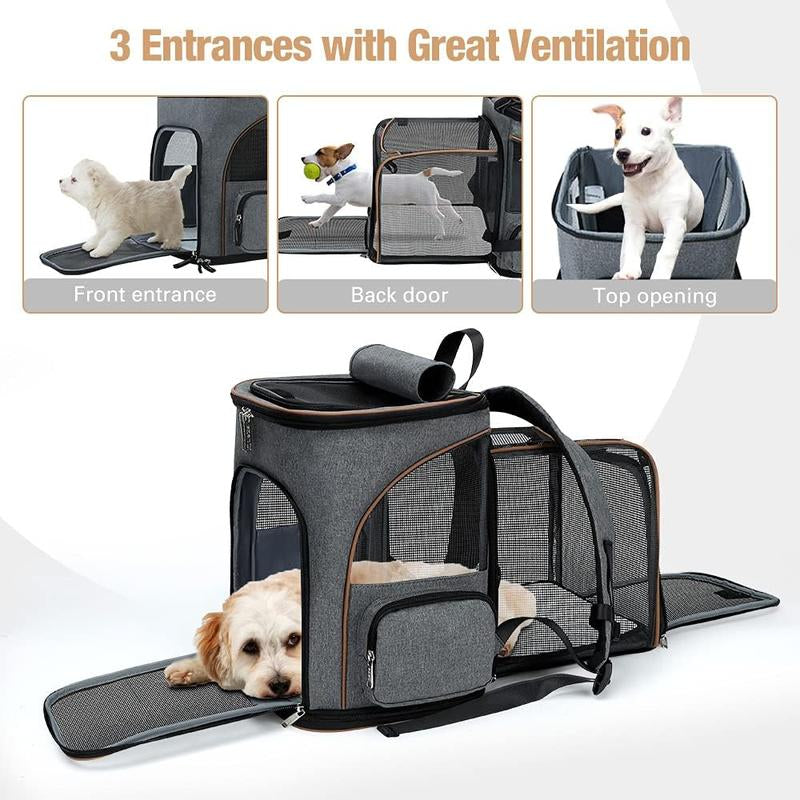 Pet Carrier Backpack Entrances with Great Ventilation