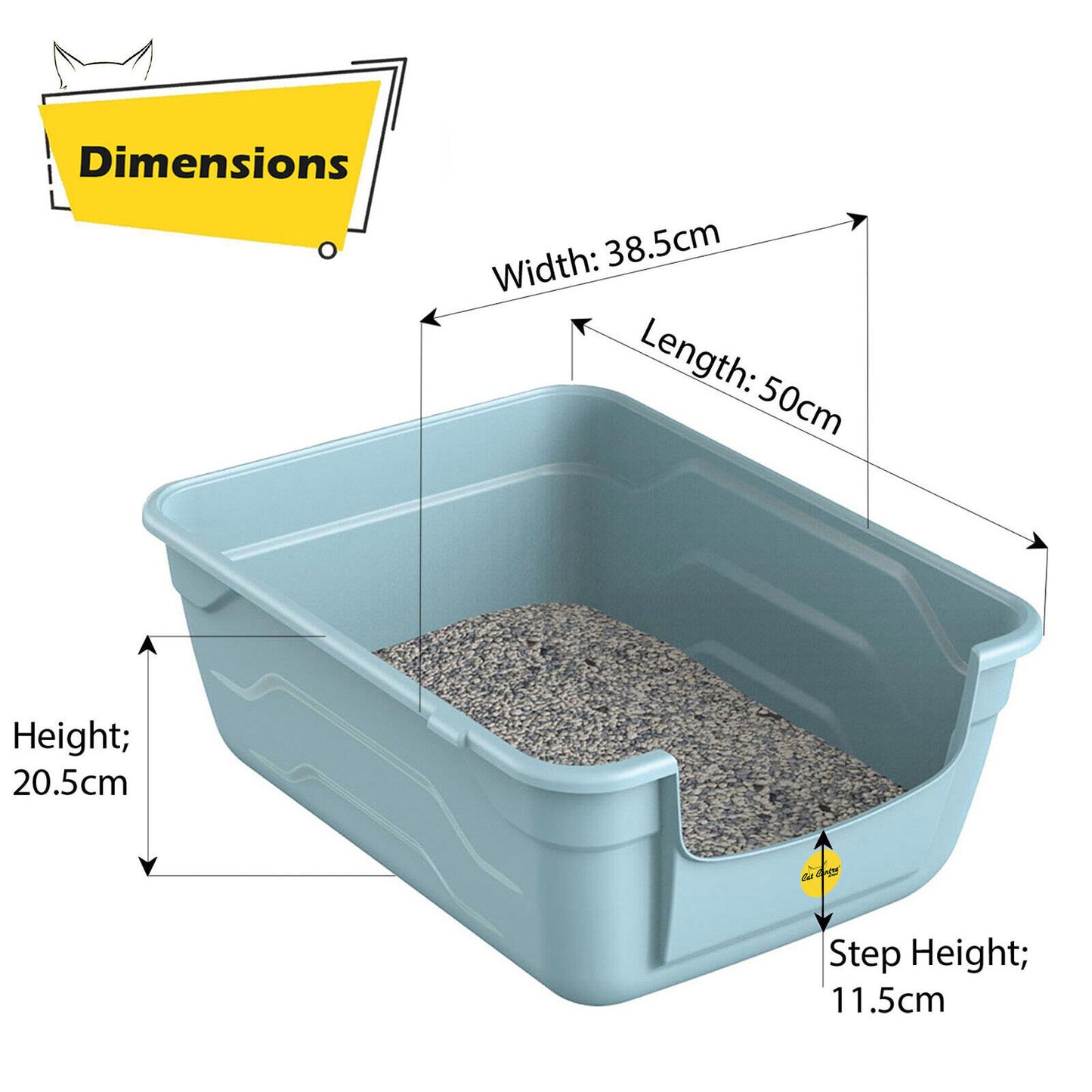Dimensions Blue Large Cat Kitten Litter Tray Box High Sided UK Deep Toilet Loo Luxury Catcentre®
