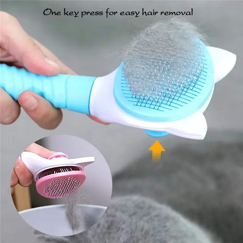 Push Button Hair Removal Professional-Grade Pet Grooming Brush