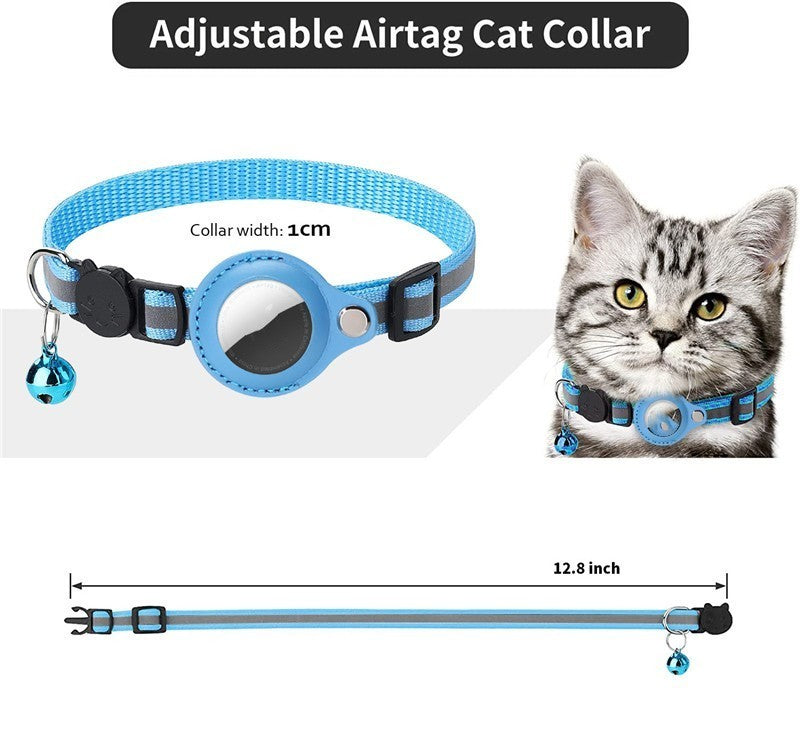 Dimensions Reflective Cat Collar with Air Tag Holder & Bell