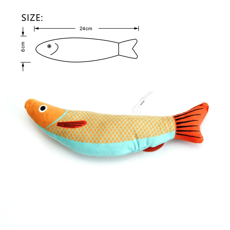 Yellow Blue Red - 3D Simulation Fish Cat Toy with Catnip