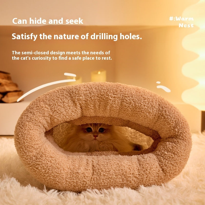 White Warm & Comfortable Cat Sleeping Bag Cat Bed