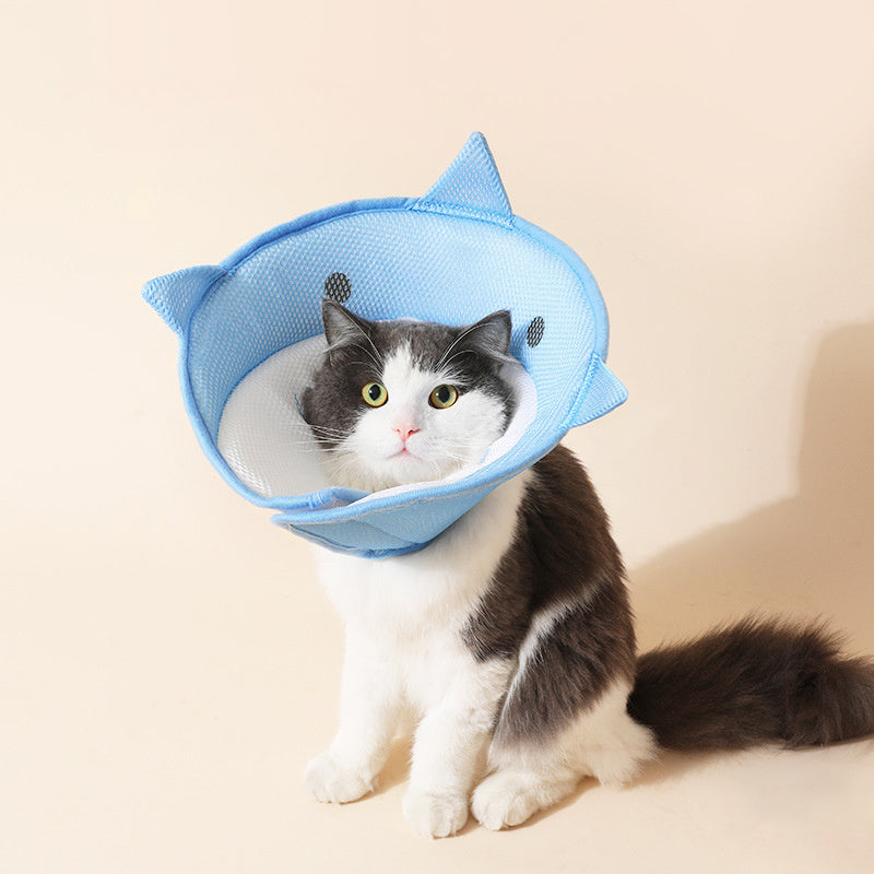 Cute shark shape Soft Cat Recovery Collar Elizabethan Style