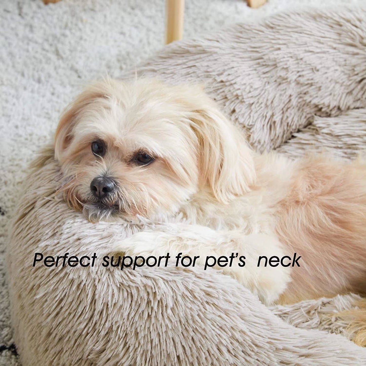 Pet Neck Support Super Cat Bed Warm Sleeping Cat Nest Soft Long Plush Basket Cushion Cat Bed Cat Mat