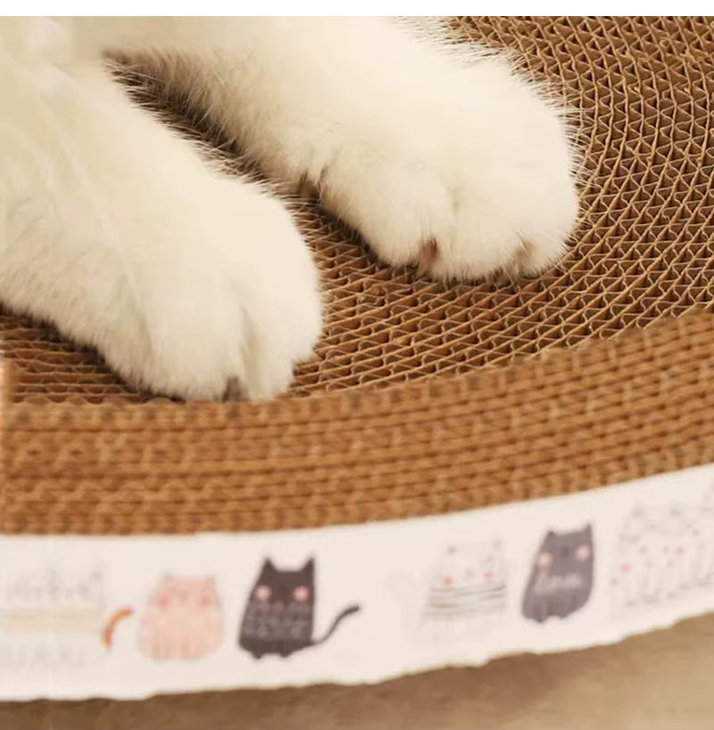 Corrugated Cat Scratcher, Oval, Wear-Resistant Cat Bed