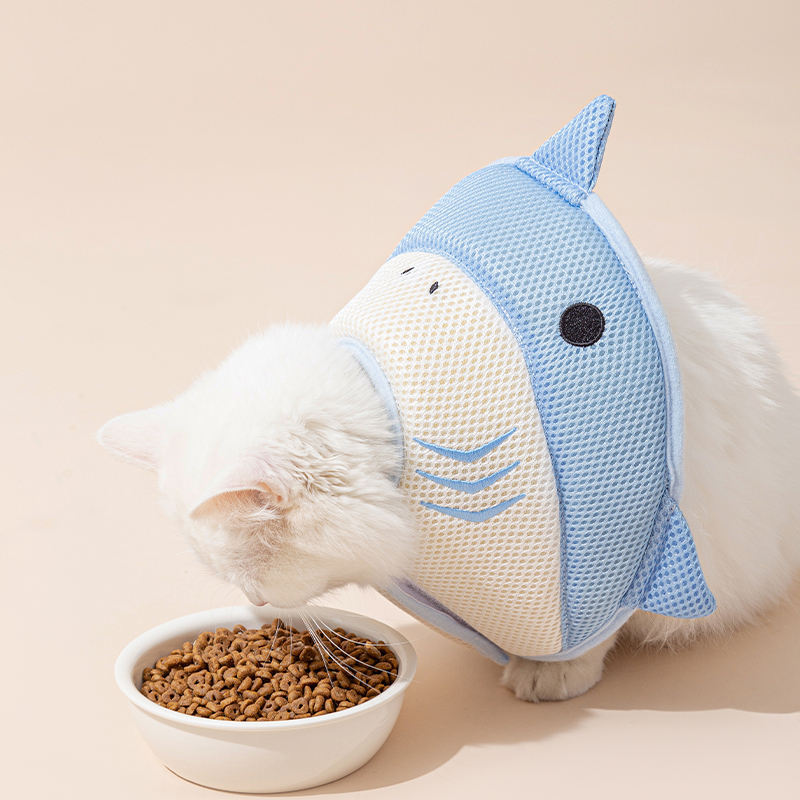 Cute shark shape Soft Cat Recovery Collar Shoulder Wrap Style