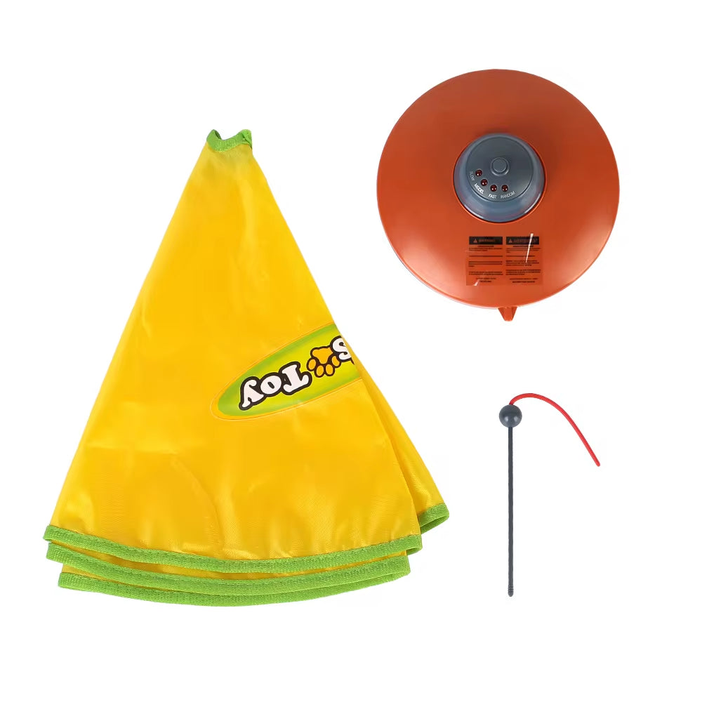 Component parts of the 4 Speeds Undercover Moving Mouse Feather Interactive Pet Toy for Cat Kitty