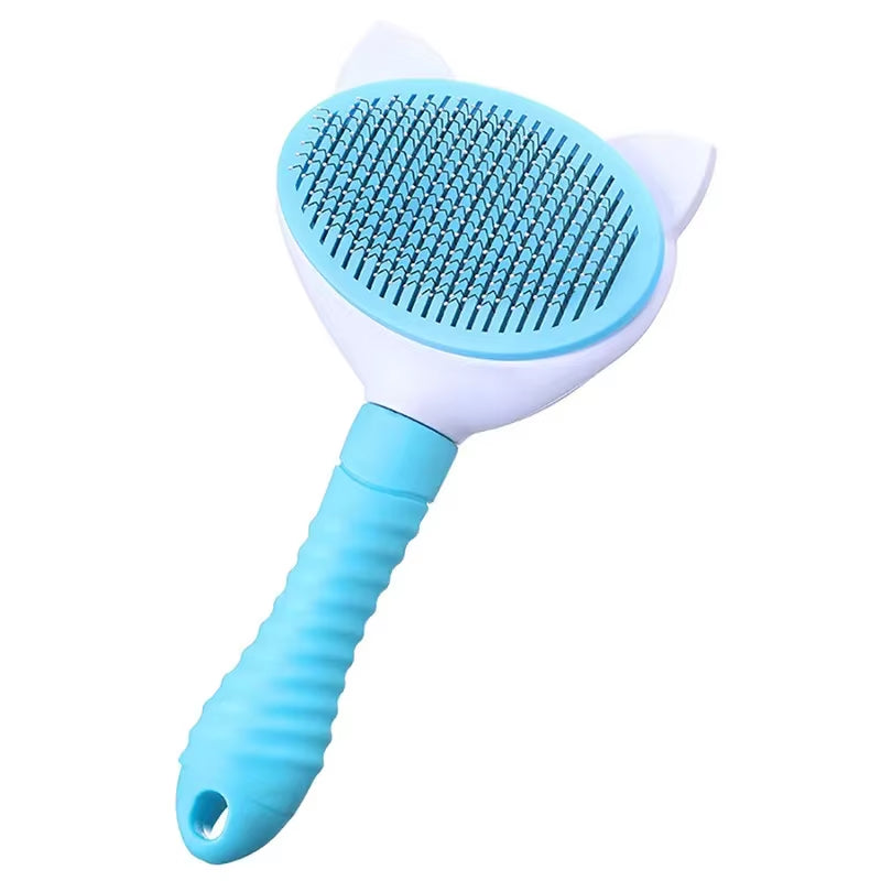 Blue Fine Bristle Professional-Grade Pet Grooming Brush
