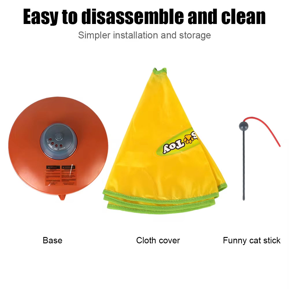 Easy Assembly of the 4 Speeds Undercover Moving Mouse Feather Interactive Pet Toy for Cat Kitty