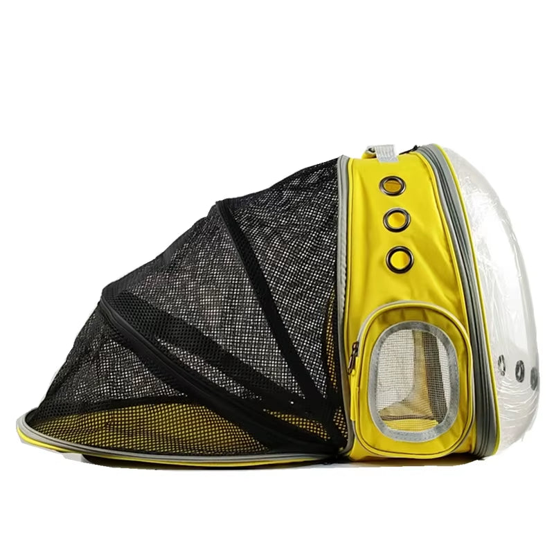Yellow Portable Cat Carrier Capsule Backpack Foldable Bubble Pet Supplies