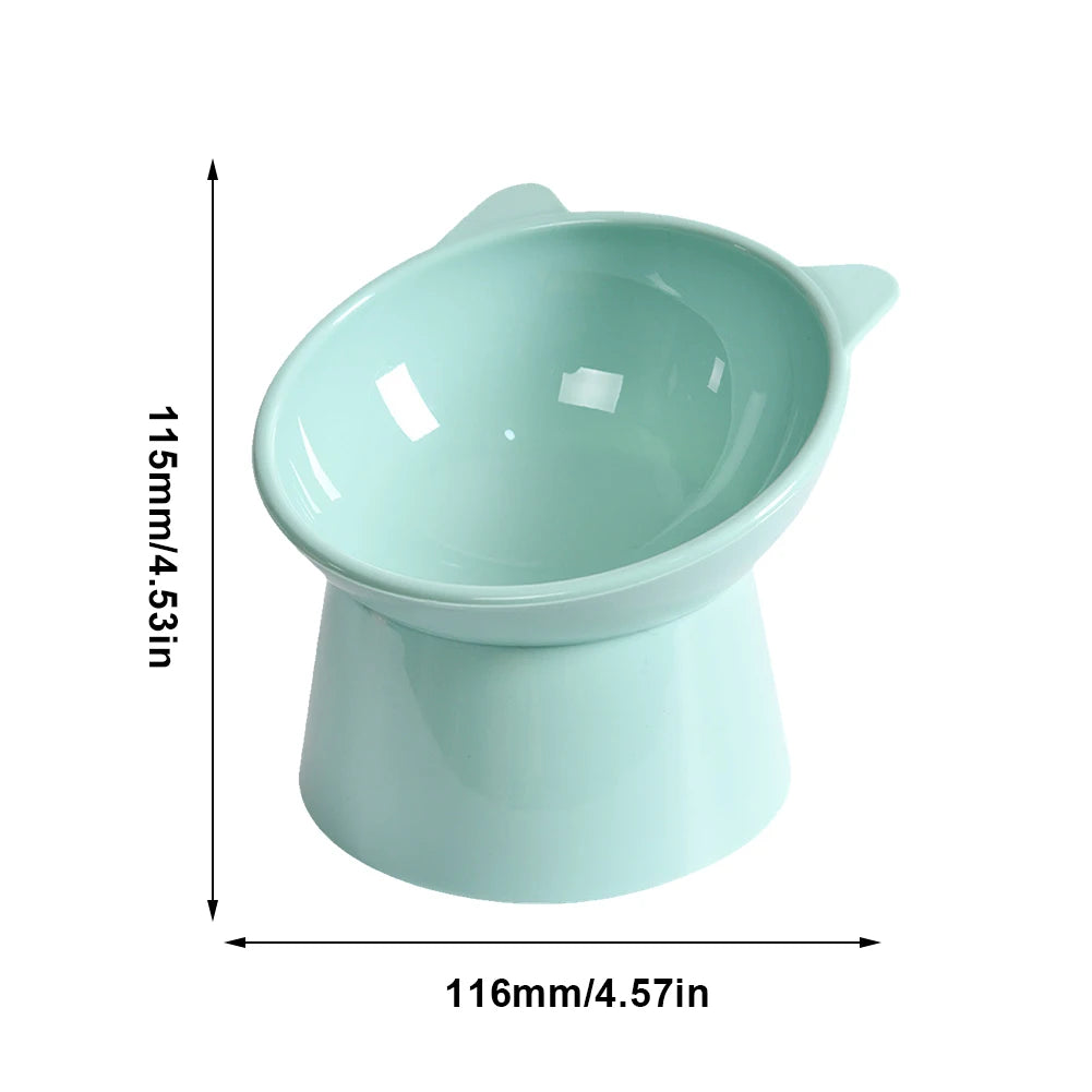 Dimensions of Cat Food Bowl Tilted Design Elevated Ergonomic Whisker Friendly Non Slip