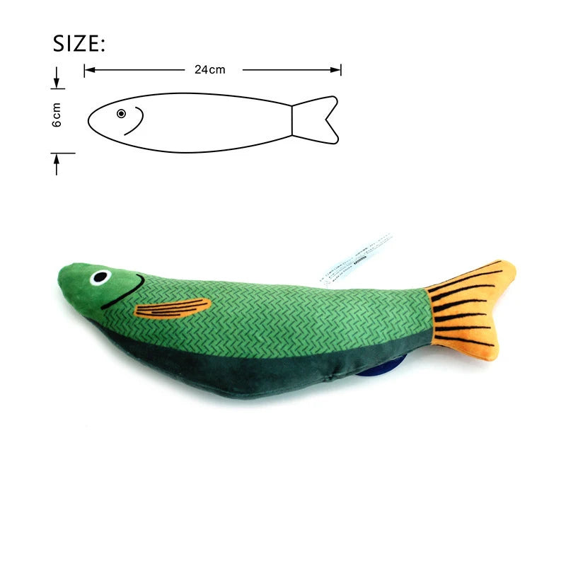 Green Yellow - 3D Simulation Fish Cat Toy with Catnip