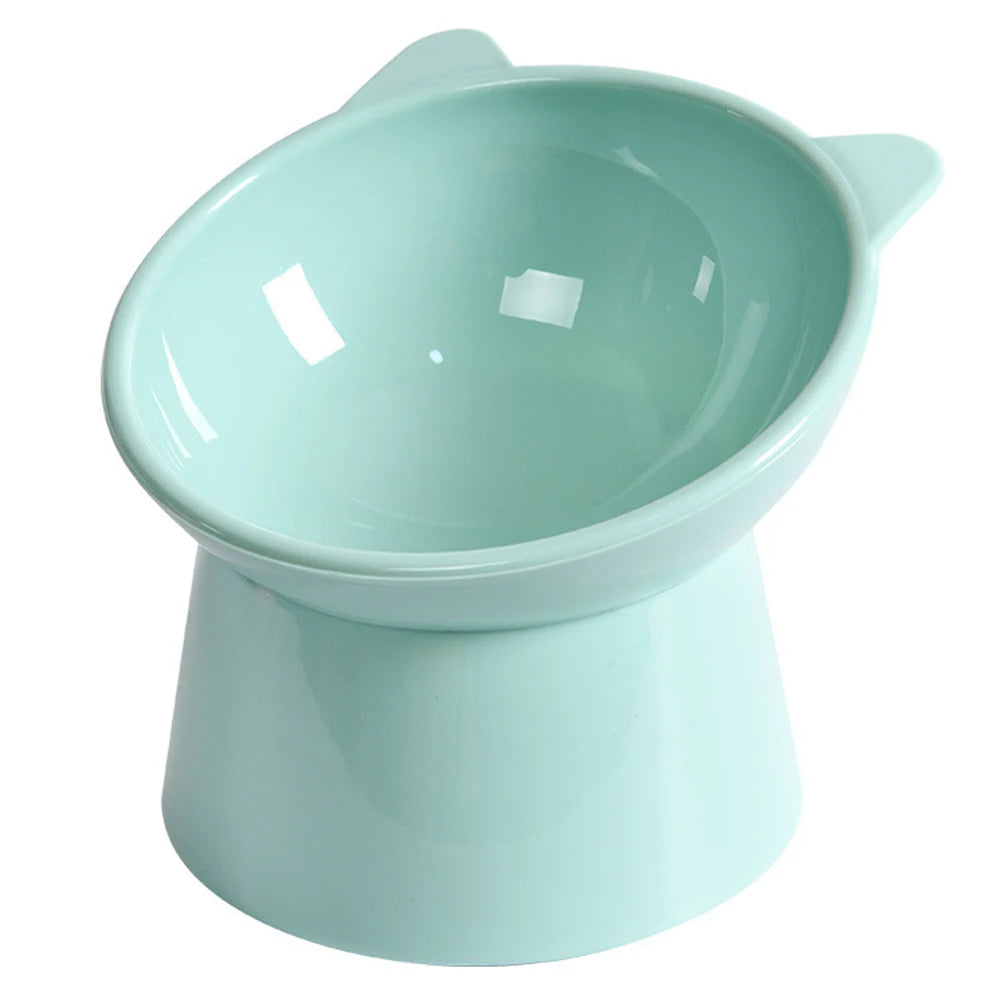 Blue Cat Food Bowl Tilted Design Elevated Ergonomic Whisker Friendly Non Slip