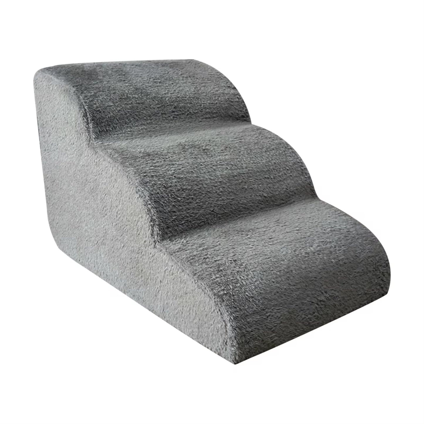 Grey Pet Stairs, Non-Slip, Portable & Washable for Injured or Elderly Pets