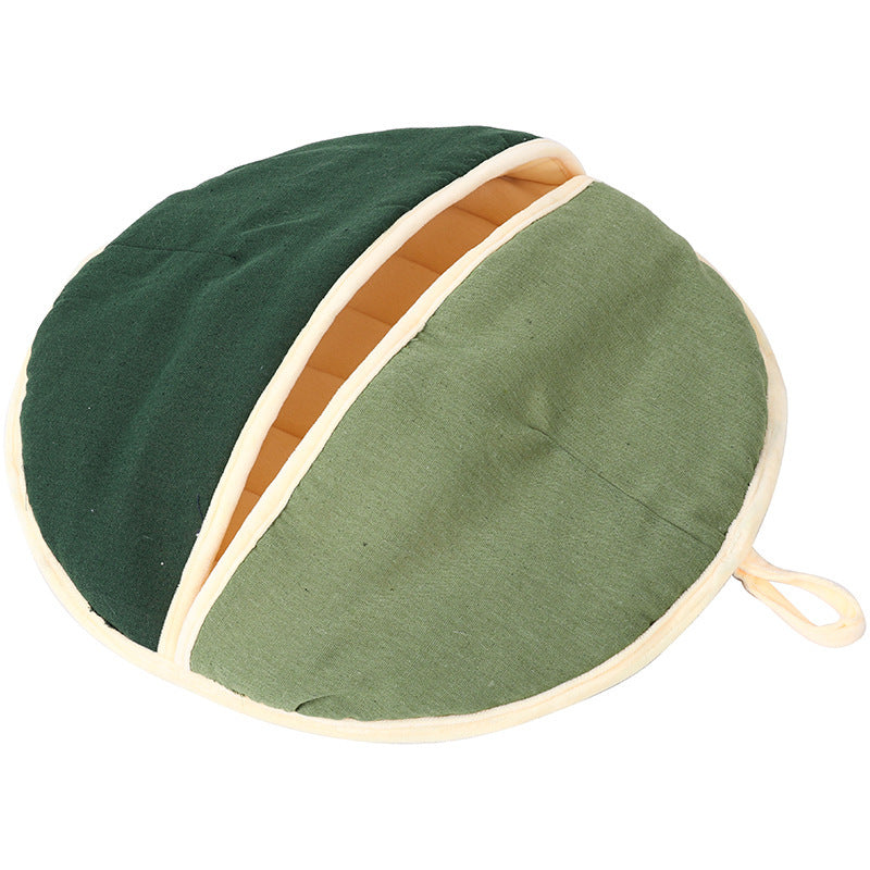 Green Semi-enclosed Pet Nest Cat Bed