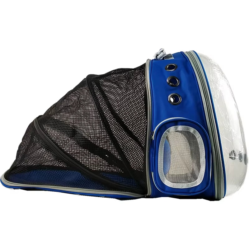 Blue Portable Cat Carrier Capsule Backpack Foldable Bubble Pet Supplies