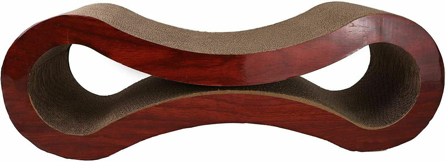 Cat Scratching Post Lounge featuring polished wood edging.