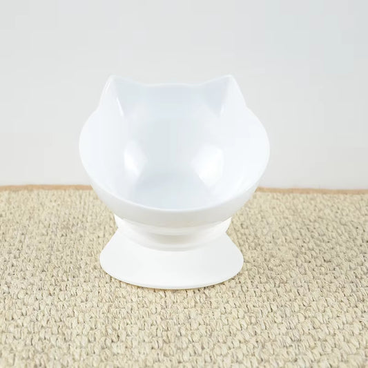 White Single Cat Bowl Pet Water Food Pet Bowl Inclination Stand Cats Feeder Feeding Bowl Kitten