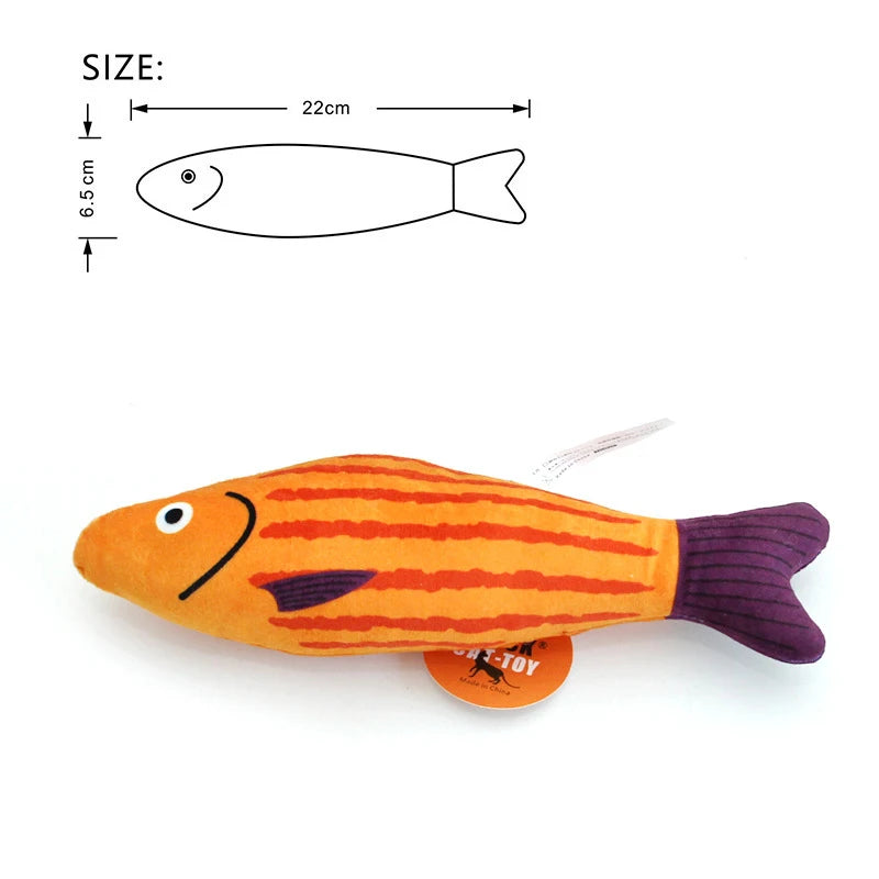 Orange & Purple - 3D Simulation Fish Cat Toy with Catnip