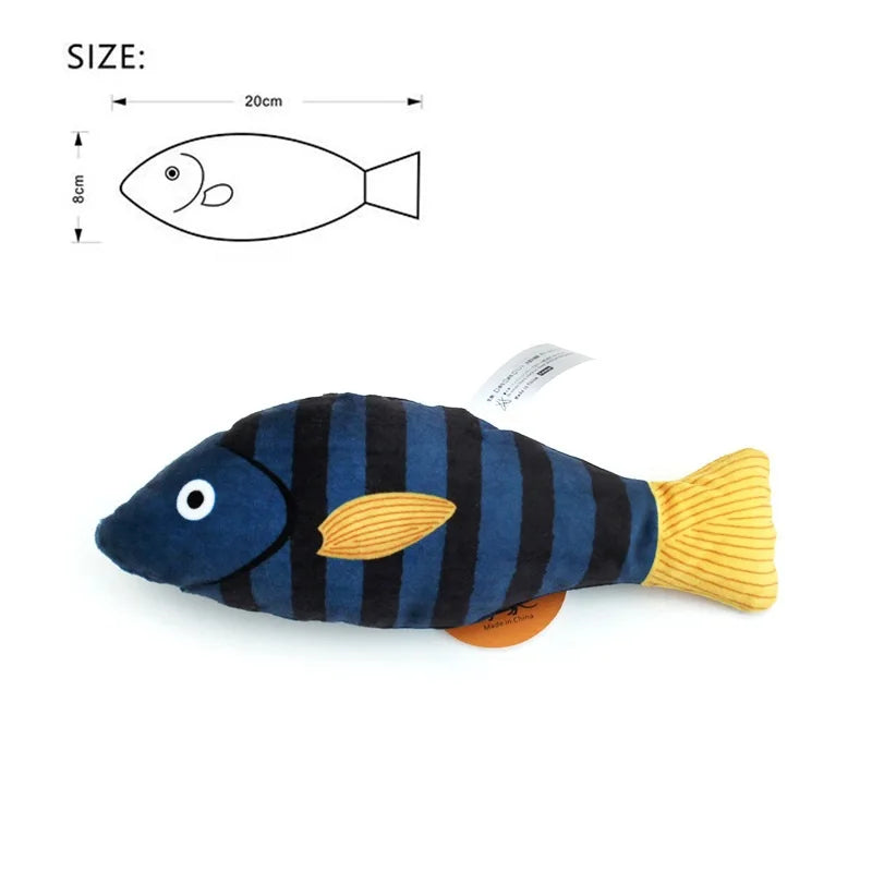 Blue Yellow - 3D Simulation Fish Cat Toy with Catnip