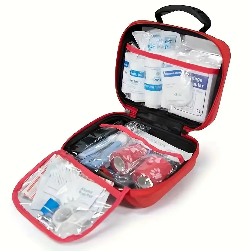 Compact Pet First Aid Kit for Dogs and Cats - Emergency Supplies, Camping and Backpacks