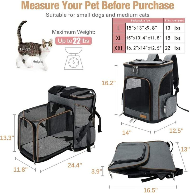 Pet Carrier Backpack Measure Your Pet before Purchase