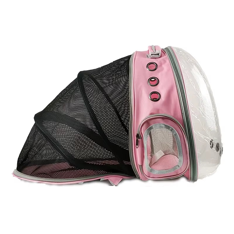 Pink Portable Cat Carrier Capsule Backpack Foldable Bubble Pet Supplies