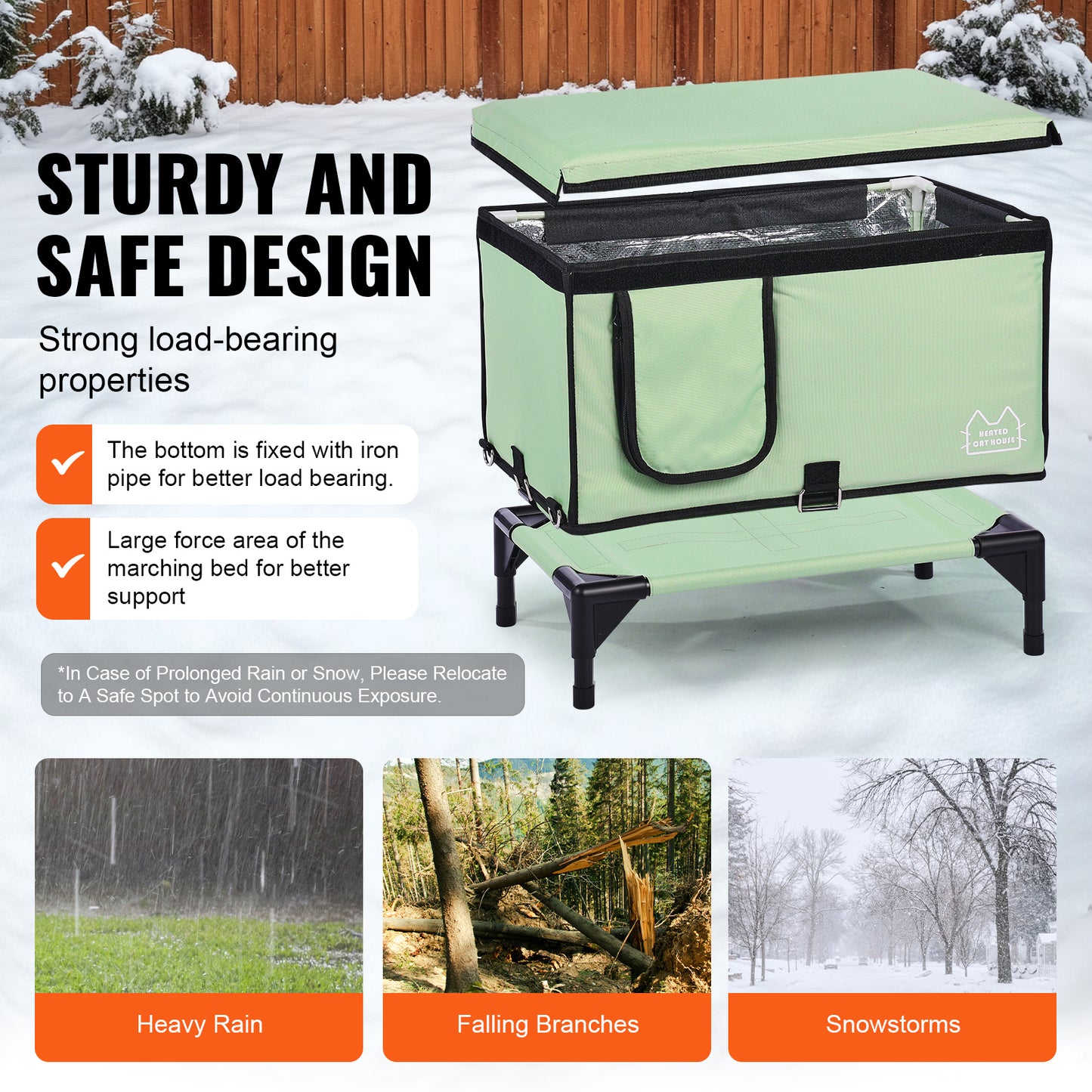 Sturdy Structure of the Elevated Heated Cat House