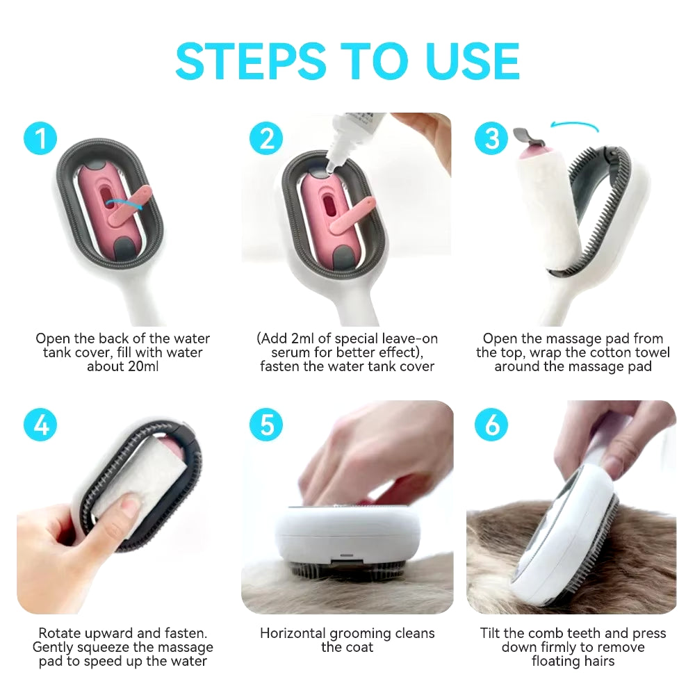 Instructions for Use Pet Grooming Comb Cat Brush