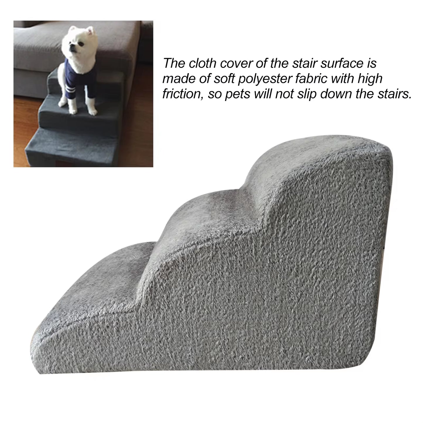 Pet Stairs, Non-Slip, Portable & Washable for Injured or Elderly Pets