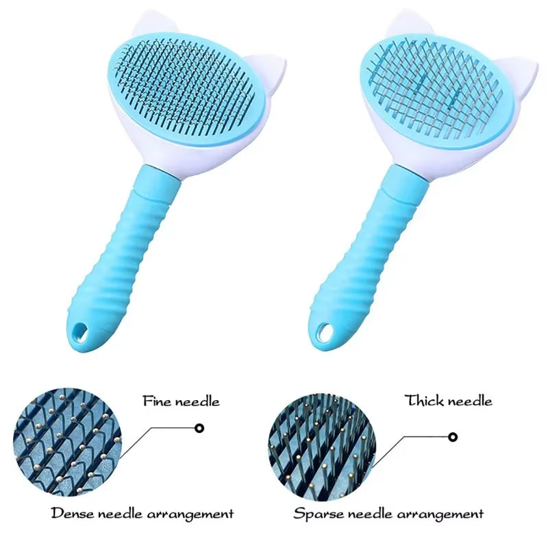 Comparison between Fine and Wide Bristle Distribution Professional-Grade Pet Grooming Brush