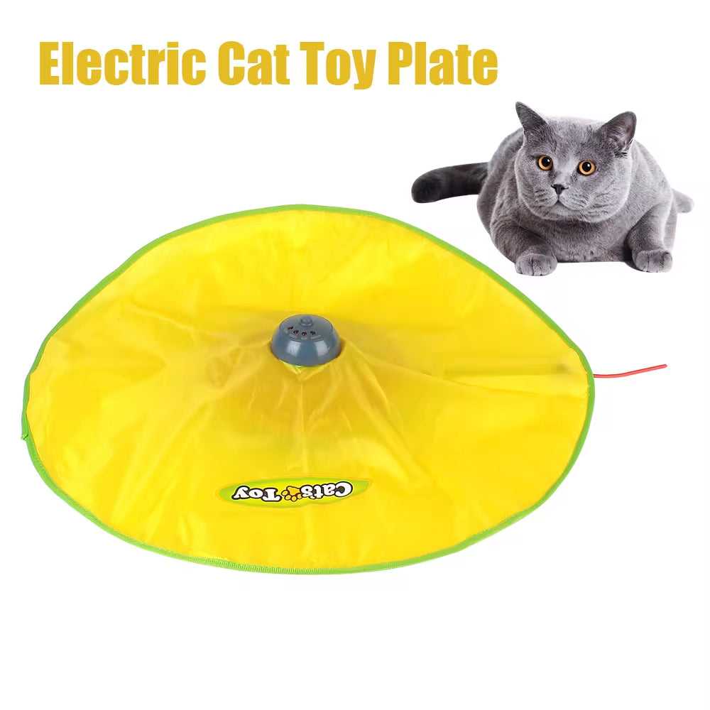 Yellow Cover 4 Speeds Motions Undercover Moving Mouse Feather Interactive Pet Toy for Cat Kitty
