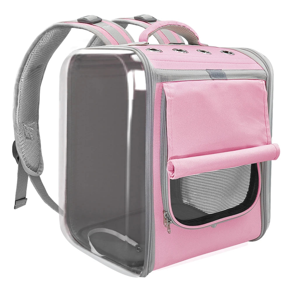 Pink Pet Cat Carrier Backpack Breathable Cat Travel Outdoor Shoulder Bag Pet Supplies
