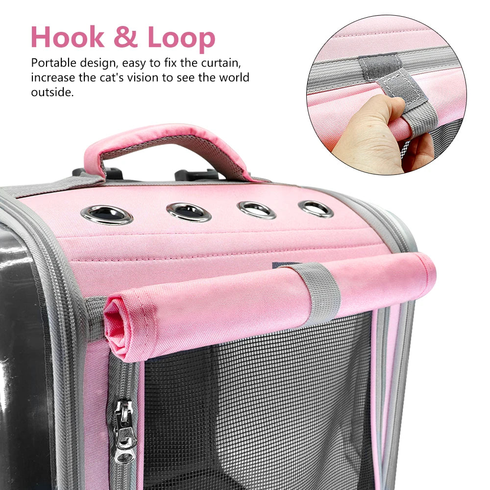 Pink Pet Cat Carrier Backpack Breathable Cat Travel Outdoor Shoulder Bag Pet Supplies