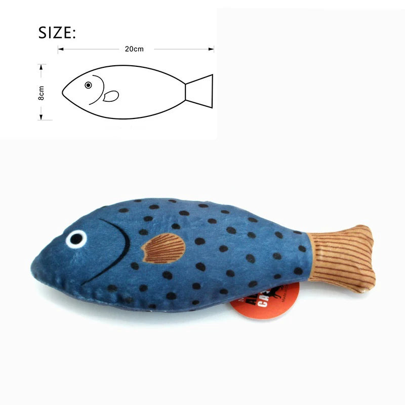 Grey Blue - 3D Simulation Fish Cat Toy with Catnip