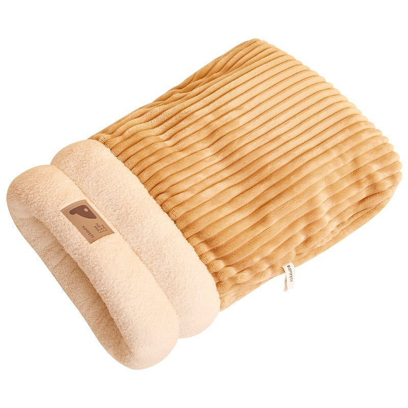 Brown Warm & Comfortable Cat Sleeping Bag Cat Bed