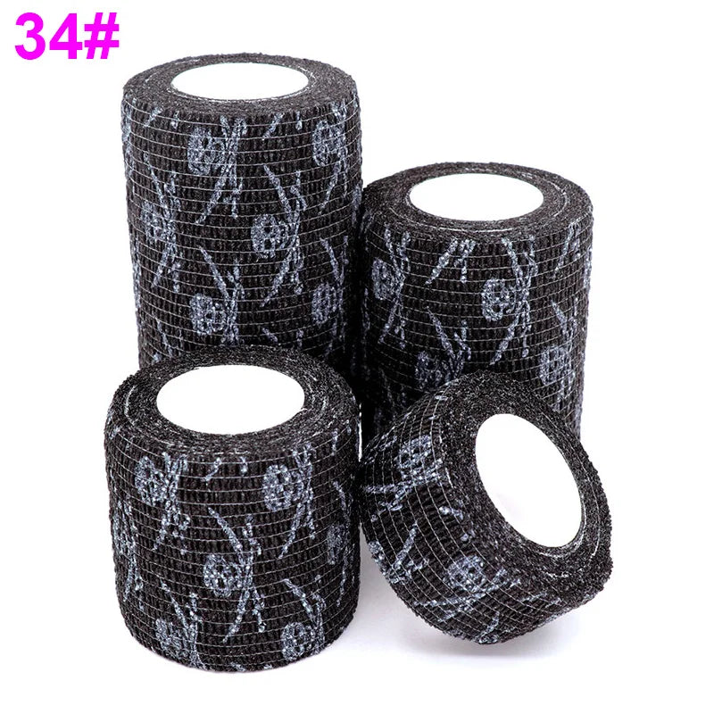 1 Pcs Printed Self-Adhesive Elastic Bandage 4.8M Colourful Wrap Tape for Pet First Aid Kit