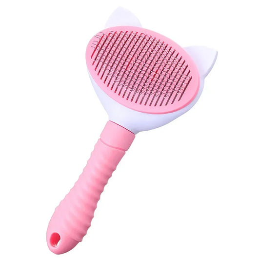 Pink Fine Bristle Professional-Grade Pet Grooming Brush